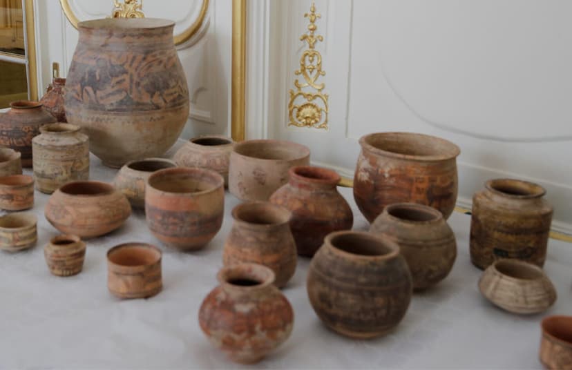 Some artifacts amongst the 445 artifacts from the 2nd and 3rd millennium BC which were seized by French customs between 2006 and 2007, are displayed before being returned by French authorities to Pakistan, during a ceremony in Paris.