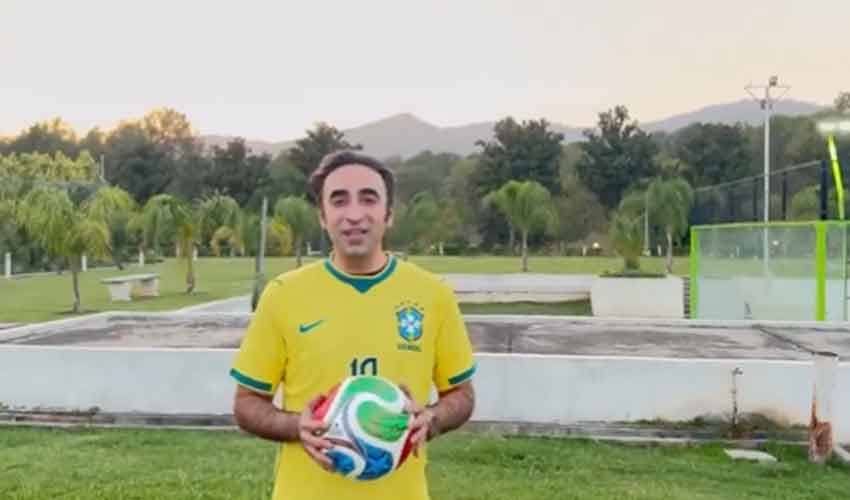 Bilawal asks people to enjoy FIFA World Cup matches at Lyari stadium (Courtesy:  @MediaCellPPP)