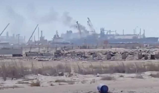 Drone hits gas storage tanker at Egypt port
