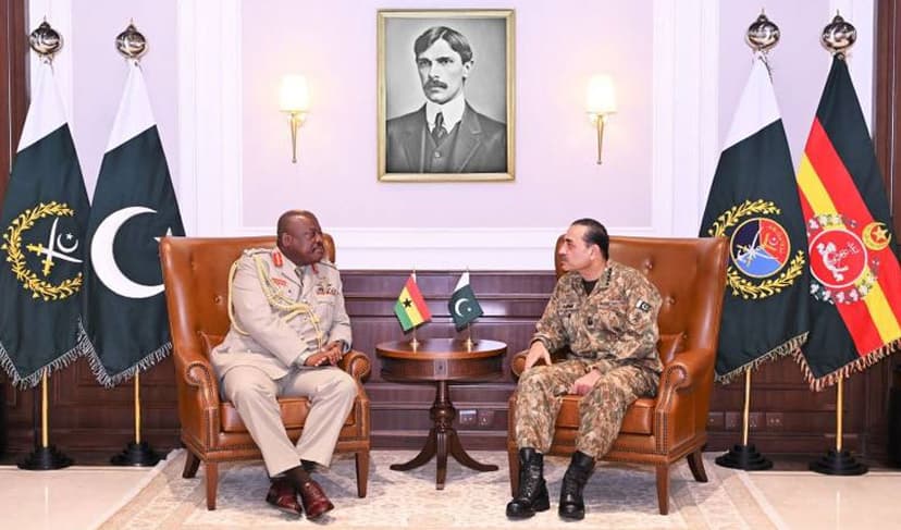 Ghana's military chief meets Field Marshal Asim Munir at GHQ (Courtesy: File)