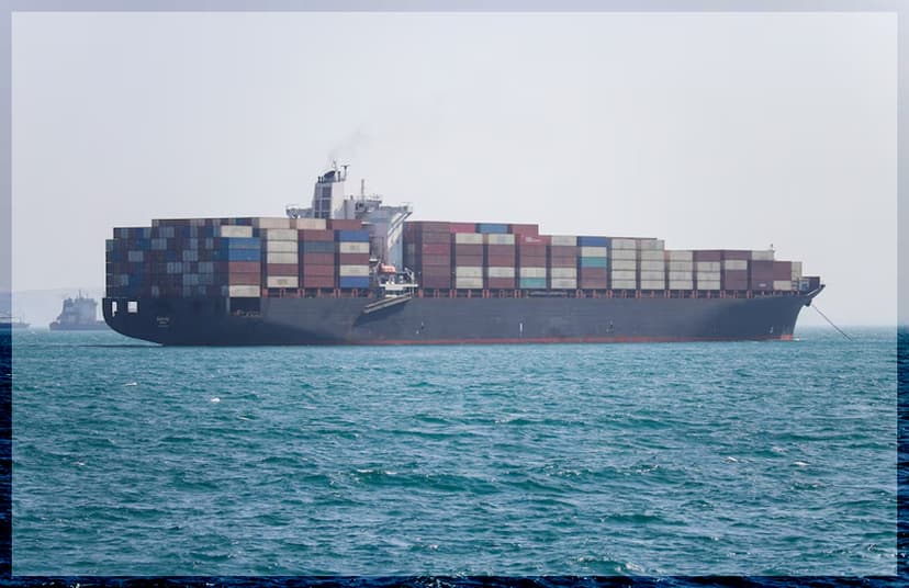 Vessels in the Strait of Hormuz near Bandar Abbas, Iran.