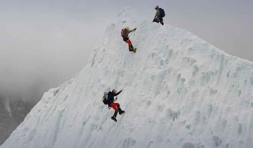 Record climbers on Mount Everest