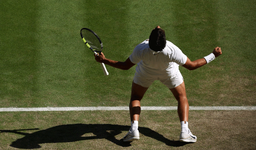 Alcaraz muscles past Fritz to reach Wimbledon final (Courtesy: @carlosalcaraz)