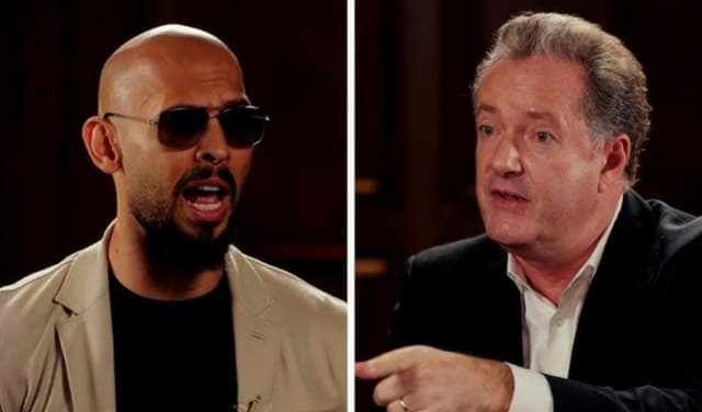 Andrew Tate(left) and Piers Morgan. Photo: Screengrab