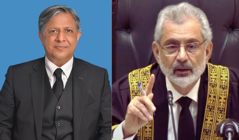 Azam Nazir Tarrar and CJP Qazi Faez Isa
