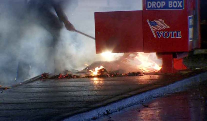 Ballot boxes fire