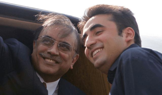 Bilawal Bhutto and Asif Zardari