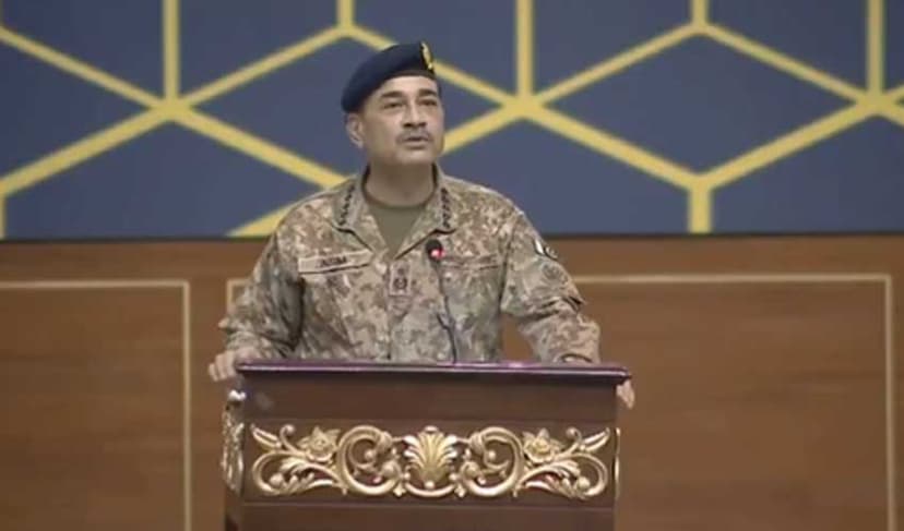 Terrorists backed by Afghan Taliban harm civilians, children: CDF Asim Munir (Courtesy: screengrab)