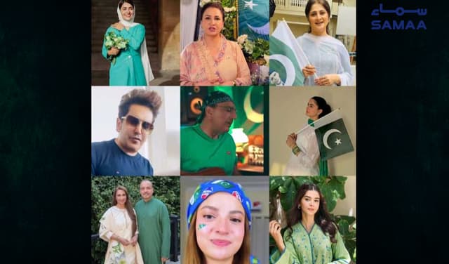 Showbiz celebrities pay glowing tribute to Pakistan (Courtesy: Samaa Digital - art work)
