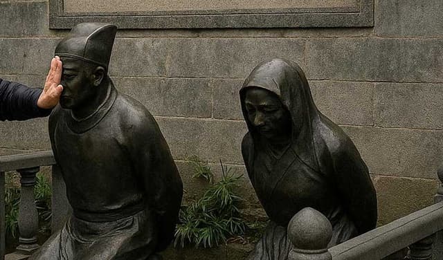 Hundreds attack statues of China’s most reviled couple daily (Courtesy: Online)