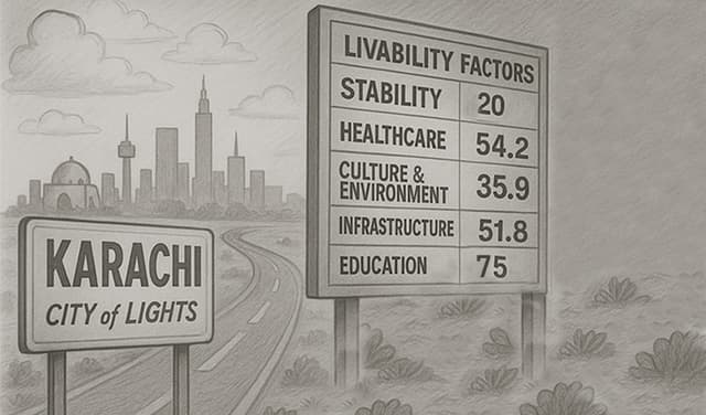 Karachi's ranking in the 2025 Global Liveability Index reveals a deep urban governance crisis.