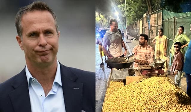 Michael Vaughan enjoys roasted street @MichaelVaughan