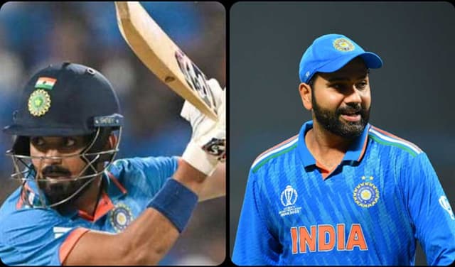 From left to right KL Rahul and Rohit Sharma –– AFP