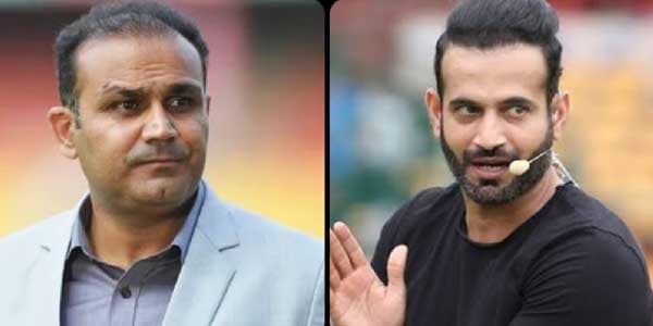 From left to right Virender Sehwag and Irfan Pathan