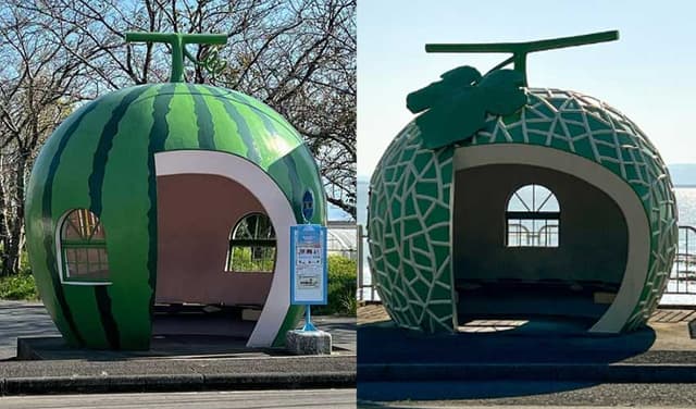Bright, unusual bus stops can be seen in Nagasaki (Courtesy: Online)