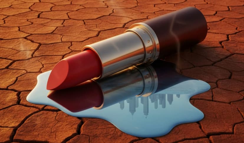 Illustration image of a melting lipstick