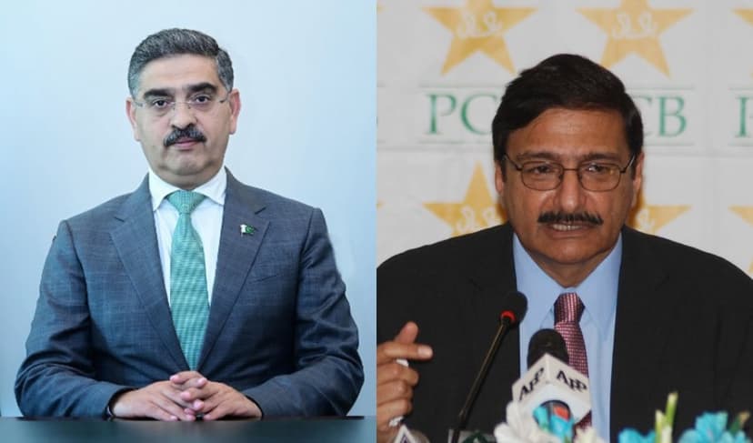 From left to right: PM Kakar and Zaka Ashraf – Files