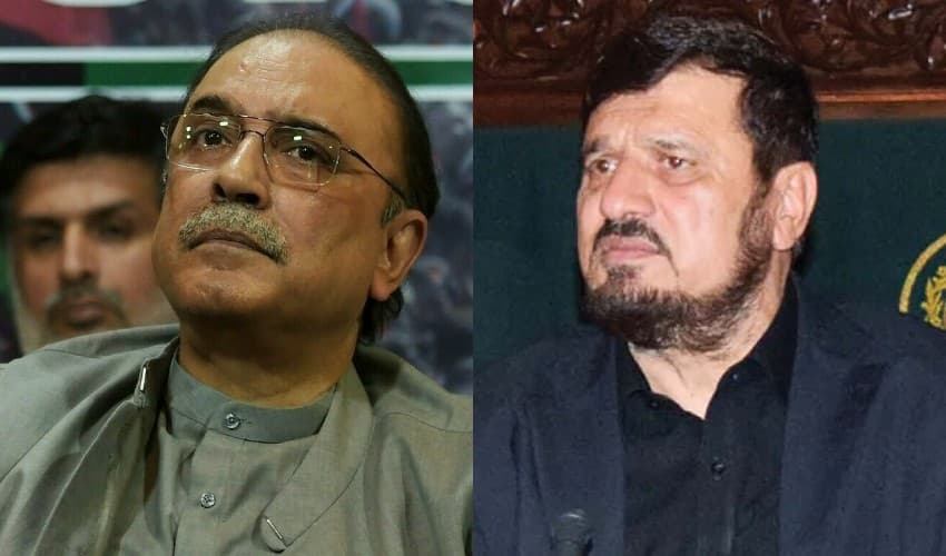 From left to right: Asif Ali Zardari and KP governor – Files