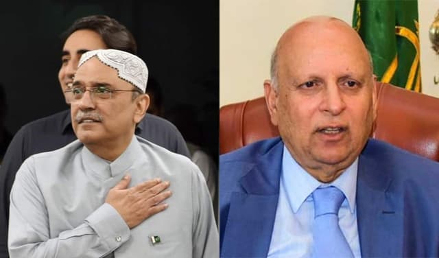 From left to right: Asif Ali Zardari and Chaudhry Sarwar – Files