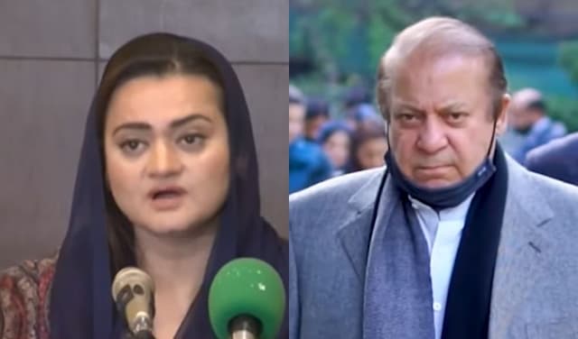 From left to right: Marriyum Aurangzeb and Nawaz Sharif – Files