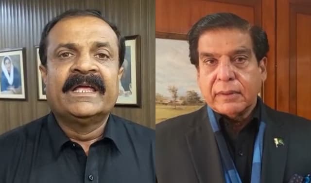 From left to right: Hassan Murtaza and Raja Pervaiz Ashraf – Files