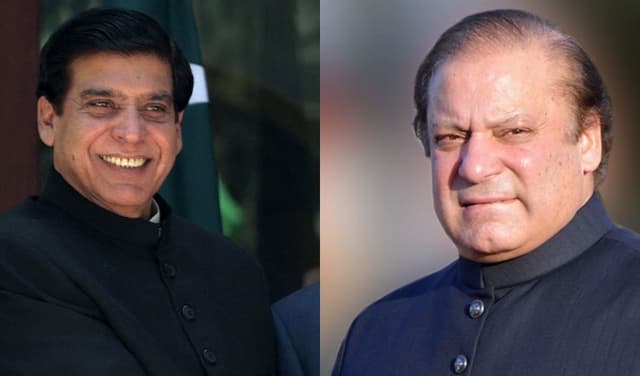 From left to right: Raja Pervaiz Ashraf and Nawaz Sharif