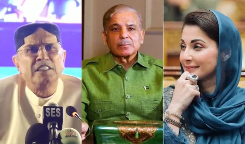 From left to right: President Zardari, PM Shehbaz, CM Nawaz pay tributes to workers – Files