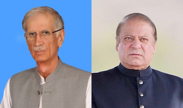 From left to right: Pervez Khattak and Nawaz Sharif – Files