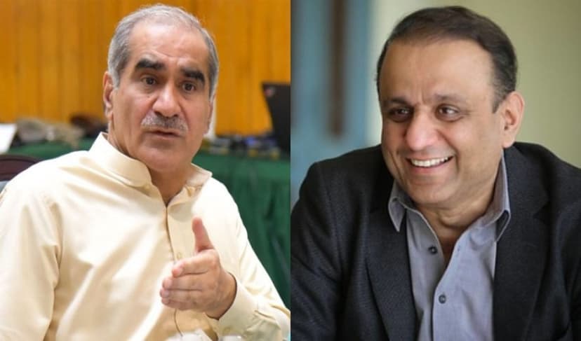 From left to right: Khawaja Saad Rafique and Abdul Aleem – Files Khan