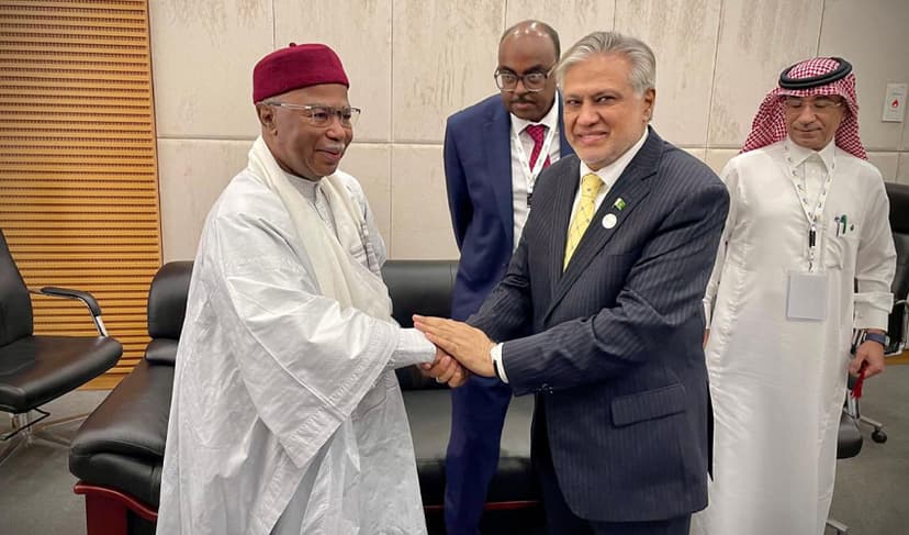 Ishaq Dar meets OIC Secretary General