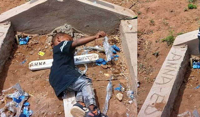 Kenyan child sleeps on mother’s grave in viral photograph (Courtesy: File)