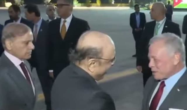 Jordan King Abdullah II arrives in Pakistan for two-day visit (Courtesy: screengrab)