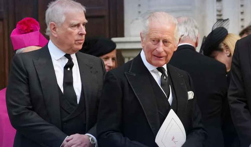 King Charles and brother Andrew