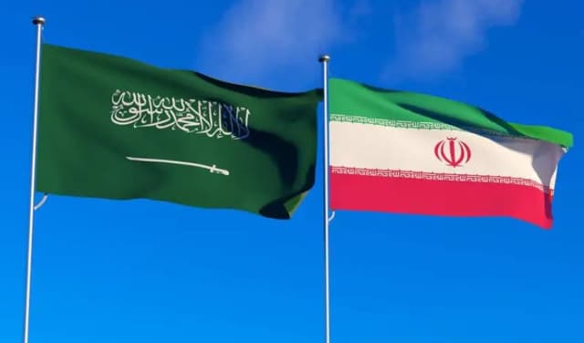 KSA and Iran flags