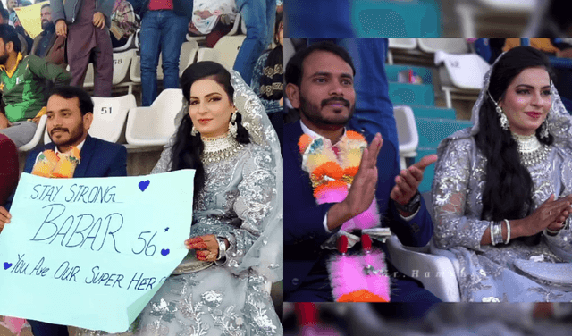 Newly weds watching Pak vs WI Test Match