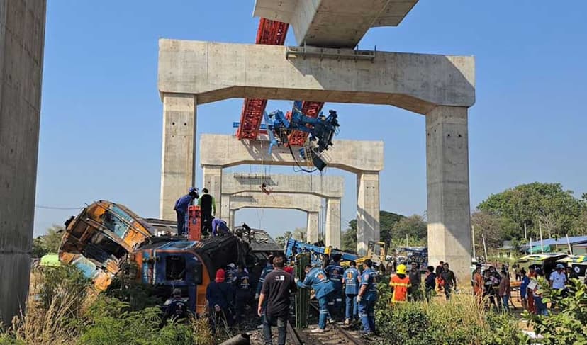 At least 19 killed after crane falls on train in Thailand, 80 injured (Courtesy: File)