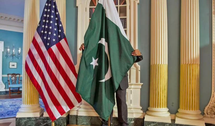 Pakistan and US fags