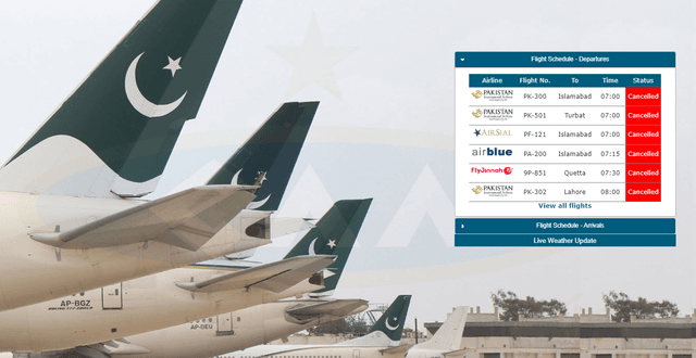 PIA flight schedule