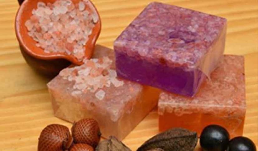 Pink salt soap