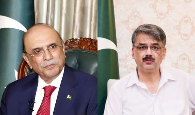 From left to right: President Asif Ali Zardari and AJK Prime Minister Anwarul Haq (Courtesy: File)