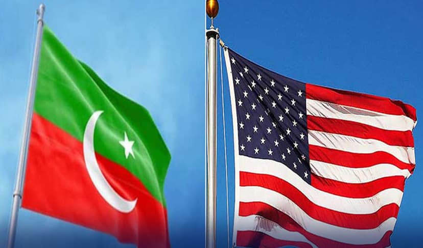 PTI flag and the U.S. flag/ File Photo