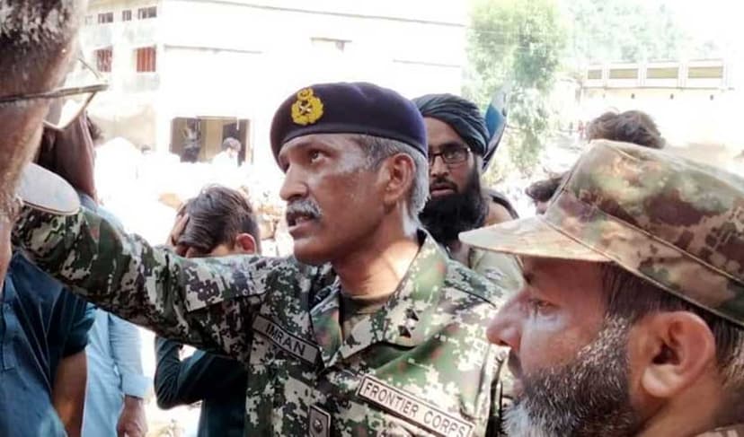 KP IG FC visits flood-hit areas in Buner (Courtesy: Radio Pakistan)