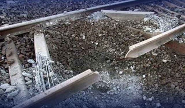 Blast damages railway track in Nasirabad (Courtesy: File)