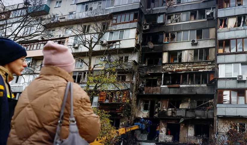 Russian drones trigger fires in Kyiv dwellings