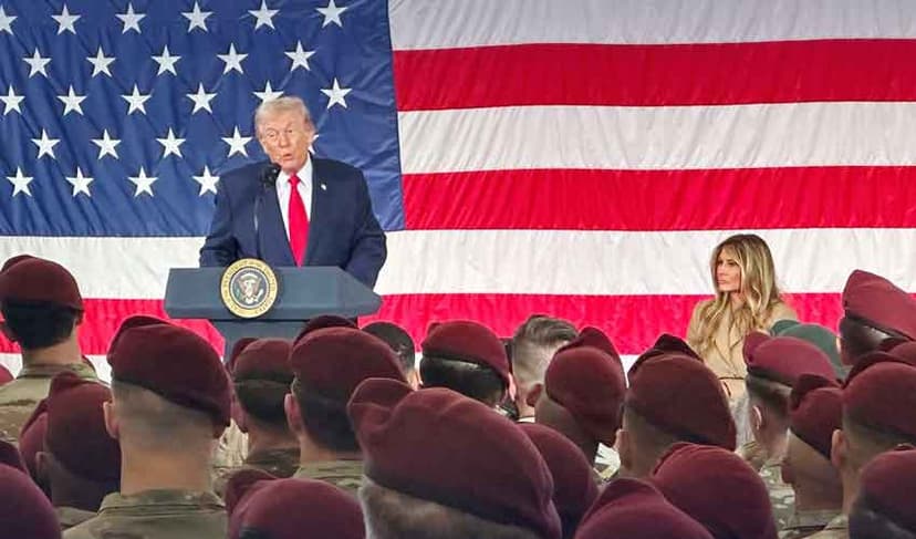 Trump talks to troops in North Carolina