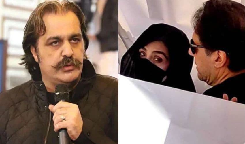 Ali Amin Gandapur and Bushra Bibi with Imran Khan