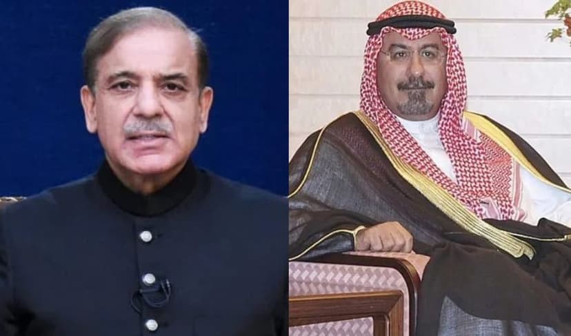 PM Shehbaz Sharif and Prime Minister of Kuwait Sheikh Mohammed Sabah al-Salem al-Sabah