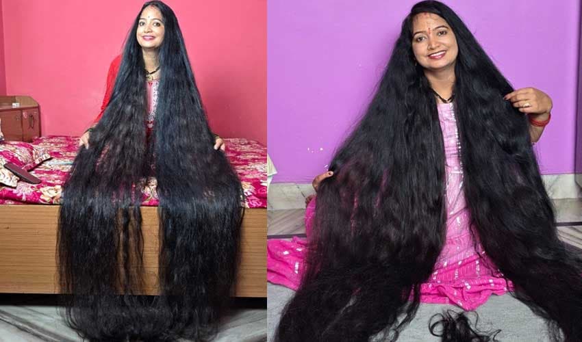 Indian woman sets world record for longest hair (Courtesy: @GWR) Indian woman sets world record for longest hair (Courtesy: @GWR)