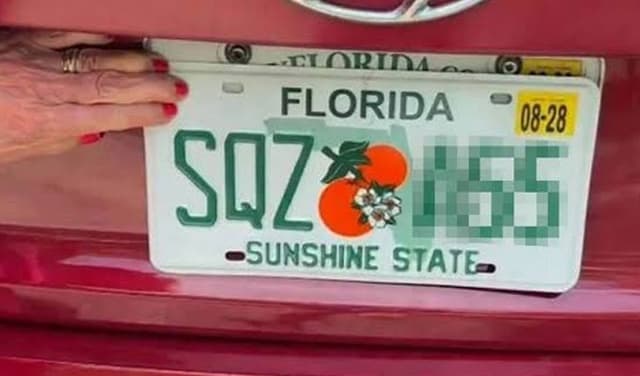 Florida woman shocked after receiving 'SQZ A55' licence plate Florida woman shocked after receiving 'SQZ A55' licence plate