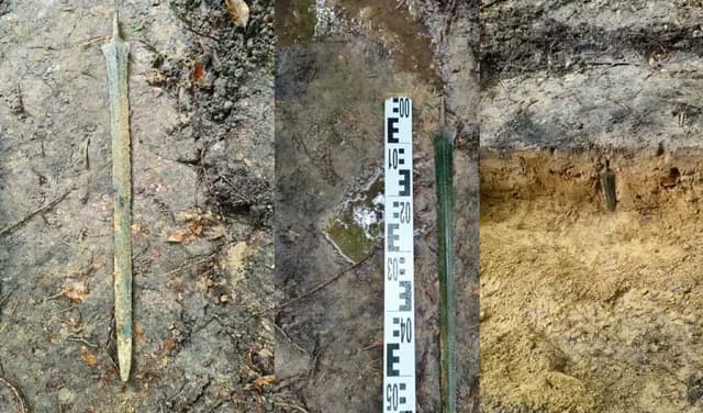 2,700-year-old Bronze Age sword found standing upright in Poland 2,700-year-old Bronze Age sword found standing upright in Poland